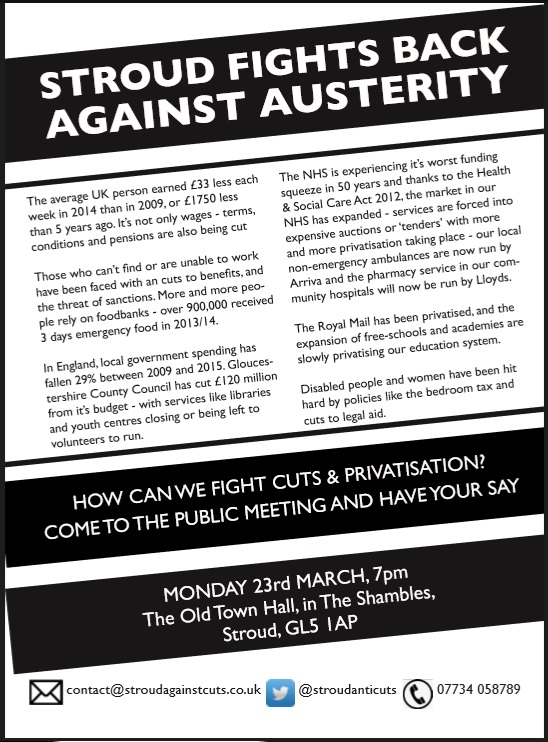 Poster for Public Meeting on Monday 23rd March 2015